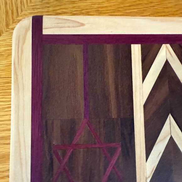 Cutting Board Star of David Mixed Hardwoods Hand Crafted ReversibleJudaica - Picture 6 of 8